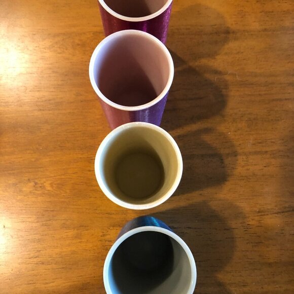 Aluminum tumbler cups with insert - set of four multi color - Picture 2 of 3